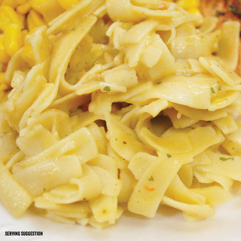 Image of prepared egg noodles with cream