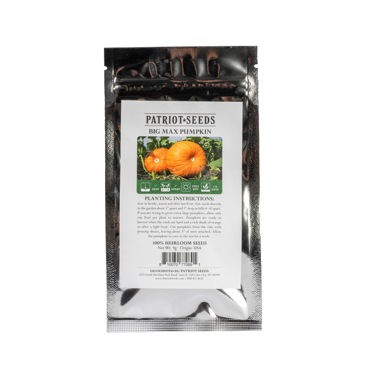 heirloom big max pumpkin seed pouch