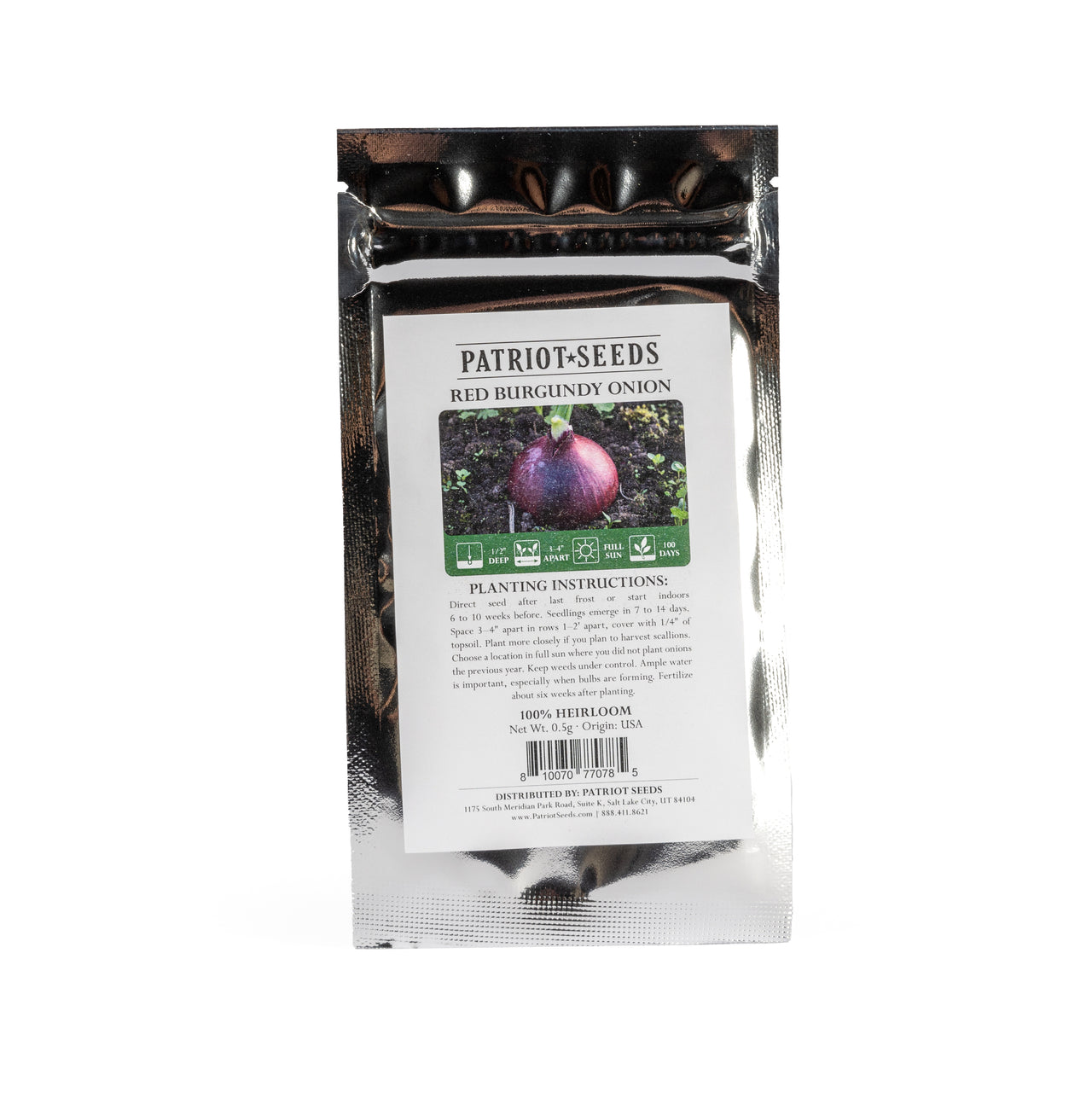 heirloom red burgundy onion seed packet