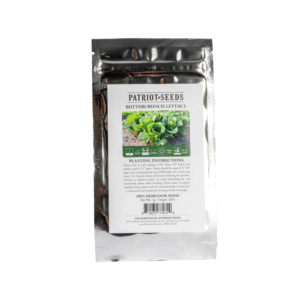 heirloom buttercrunch lettuce seed pouch