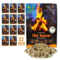 Thumbnail for 12 InstaFire Fire Starter Pouches, plus a pile of the contents of the pouches.