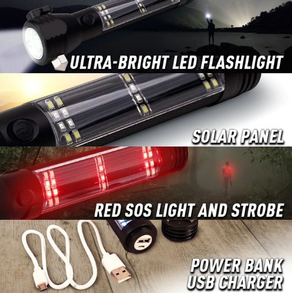 9-in-1 LED Solar Rechargeable Flashlight AND PowerBank (Thank You Offer)