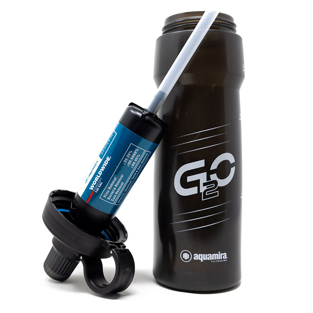 Aquamira G2O Water Filtration Bottle (Removes Protozoan Cysts, Bacteria, & Viruses to EPA Standards)