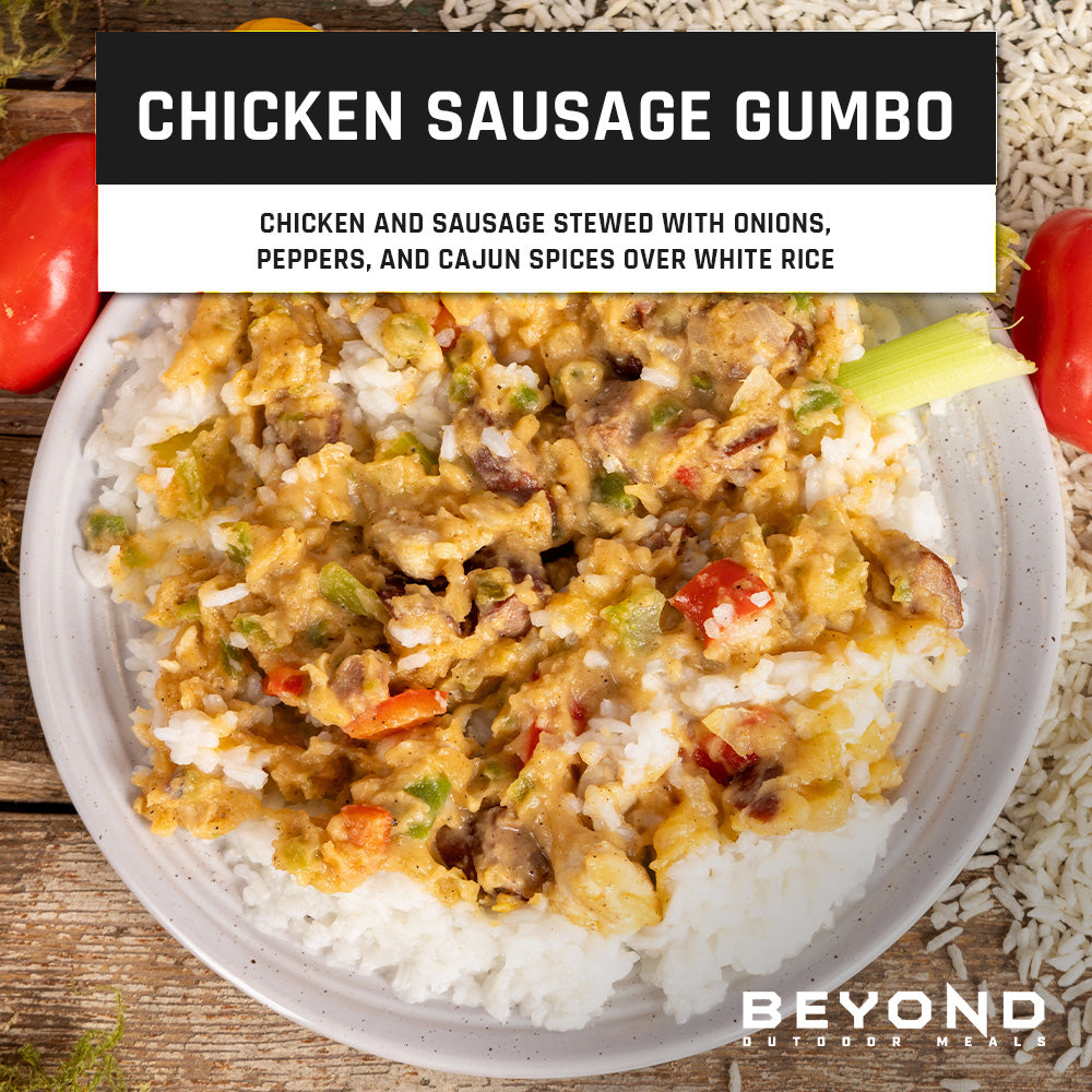 Chicken Sausage Gumbo Pouch by Beyond Outdoor Meals (710 calories, 2 servings)