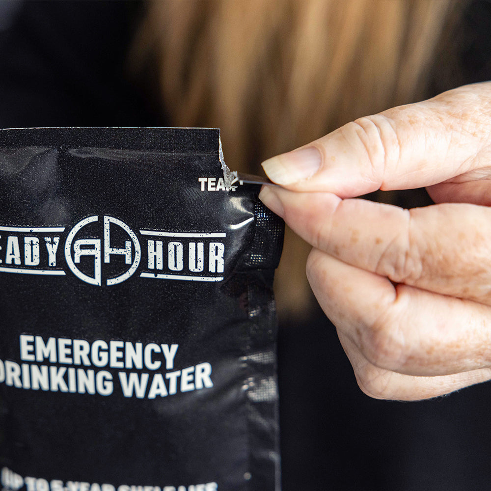 Emergency Drinking Water Pouch Case 4-Pack Bundle (256 Pouches) by Ready Hour