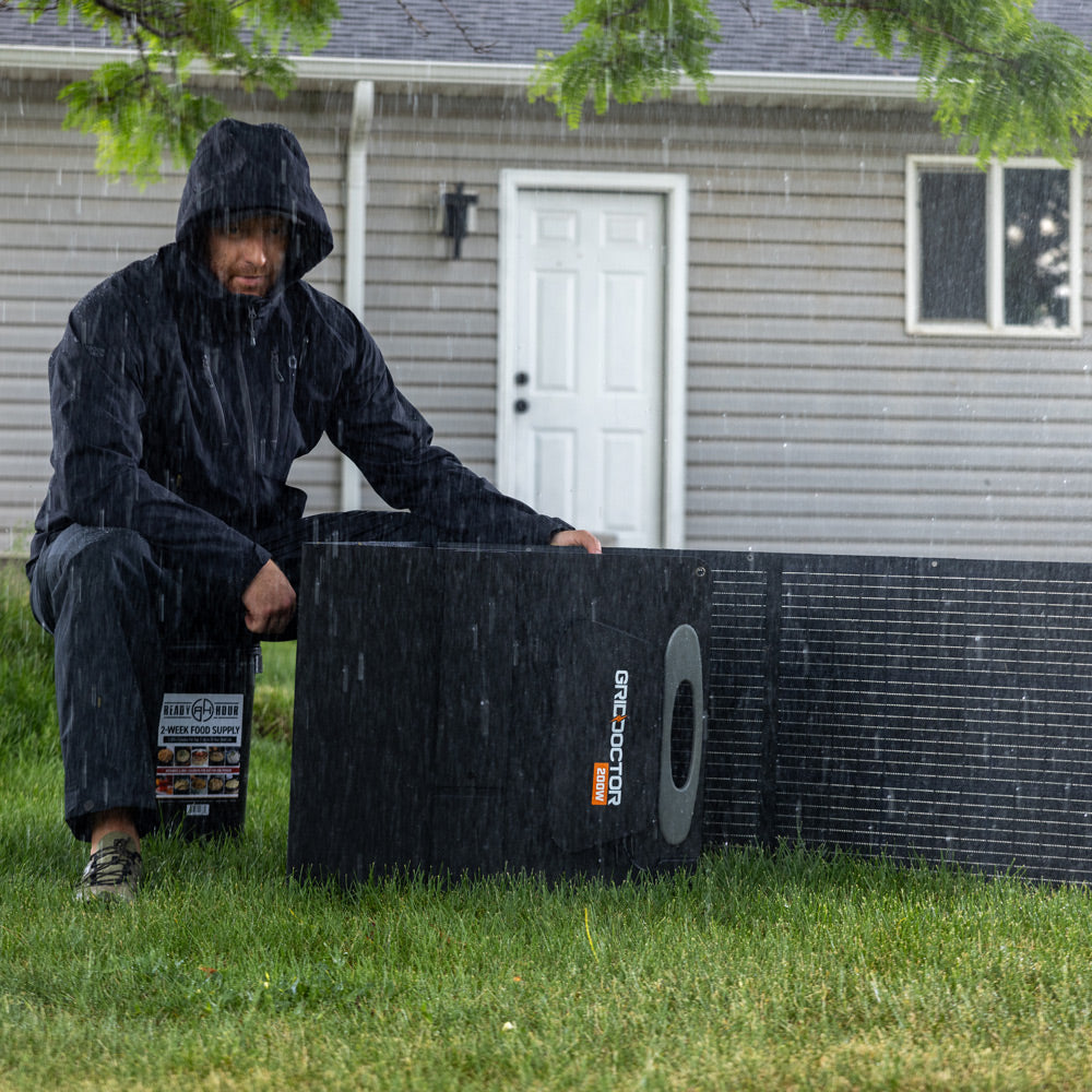 3300 Solar Generator System w/ EMP Intercept Technology + FREE Waterproof 200W Solar Panel by Grid Doctor