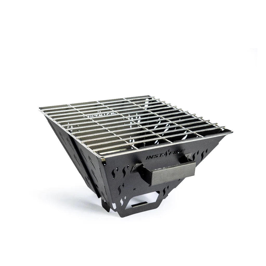The assembled Chimney Grill grate, but sitting on a white background and not on top of the Inferno Pro stove.