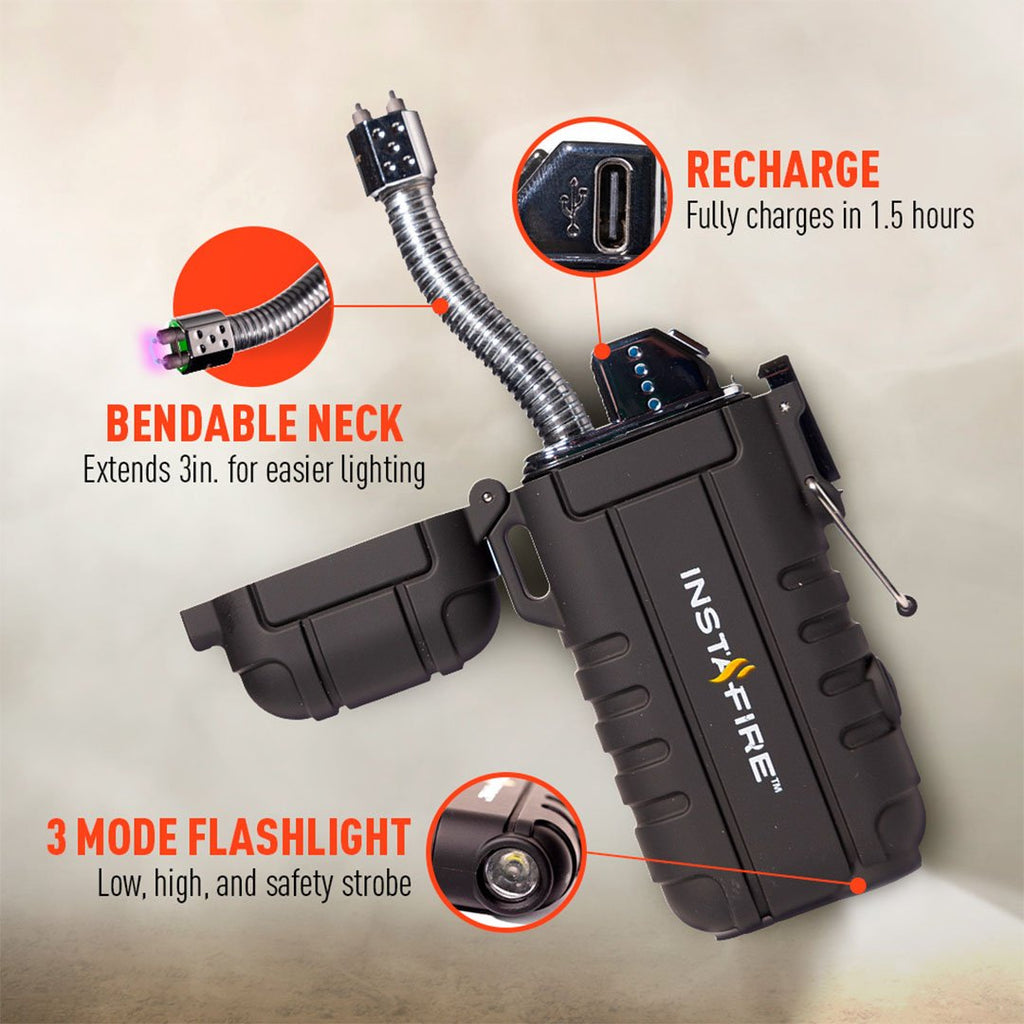 Pocket Plasma Lighter WITH Flashlight by InstaFire