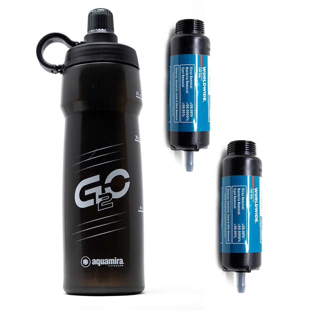 G2O Bottle by Aquamira with a FREE extra G2O Filter