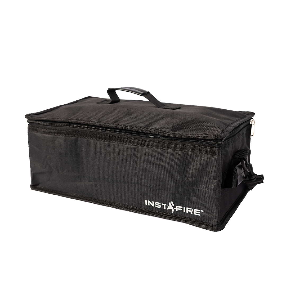 Black, durable VESTA Carrying Case by InstaFire.