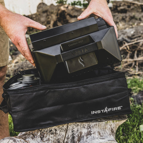 Image of Hands Packing a Vesta Unit Vesta Carrying Case by InstaFire