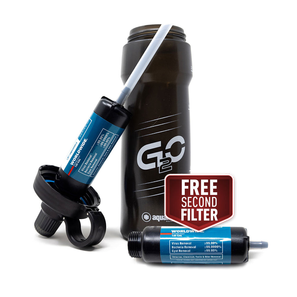 G2O Bottle by Aquamira with a FREE Second G2O Filter