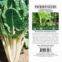 Thumbnail for heirloom fordhook giant swiss chard packaging label