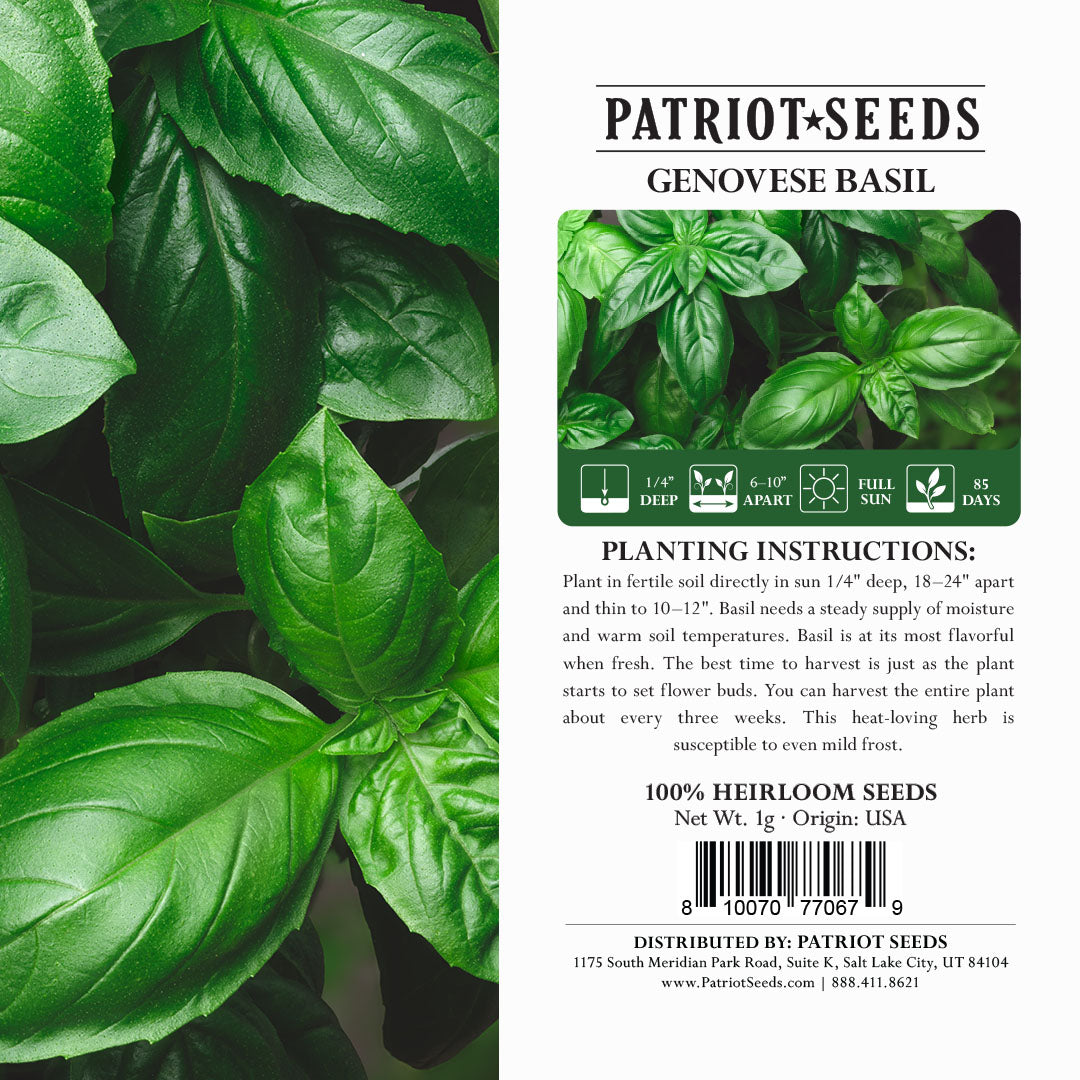 Herb Genovese Basil 1g Heirloom Non GMO Seeds Default Title