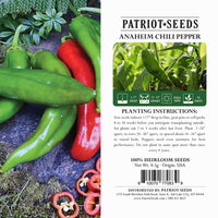 Thumbnail for heirloom anaheim chili pepper package label