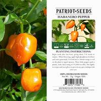 Thumbnail for heirloom habanero pepper packaging label