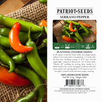 Thumbnail for heirloom serrano pepper seed label