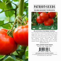 Thumbnail for Patriot Seeds Floradade Tomato Heirloom Seeds Pouch Label