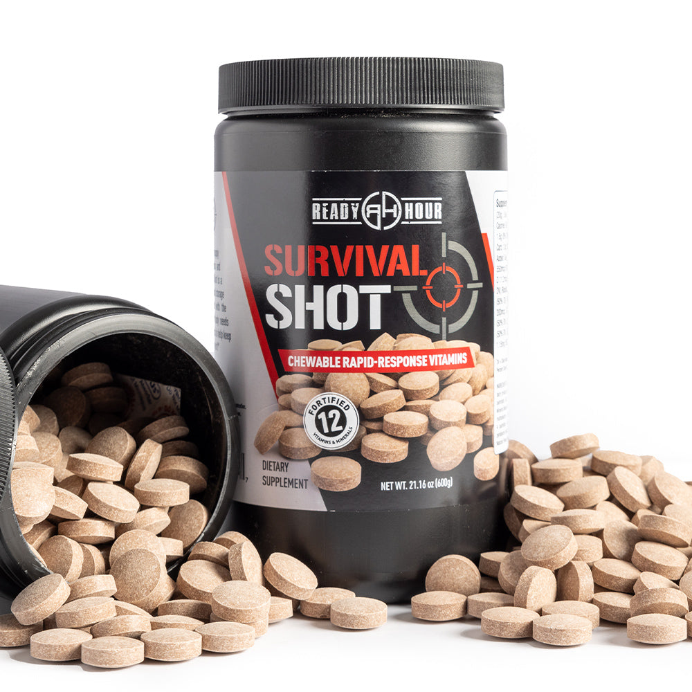 Survival Shot by Ready Hour - Emergency Food Supplement (30 day, 180 ct.) - 3 pack