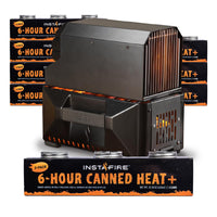 Thumbnail for VESTA Self-Powered Indoor Space Heater & Stove PLUS Canned Heat & Cooking Fuel by InstaFire (Eight 3-packs, total 24 cans) - Special Offer