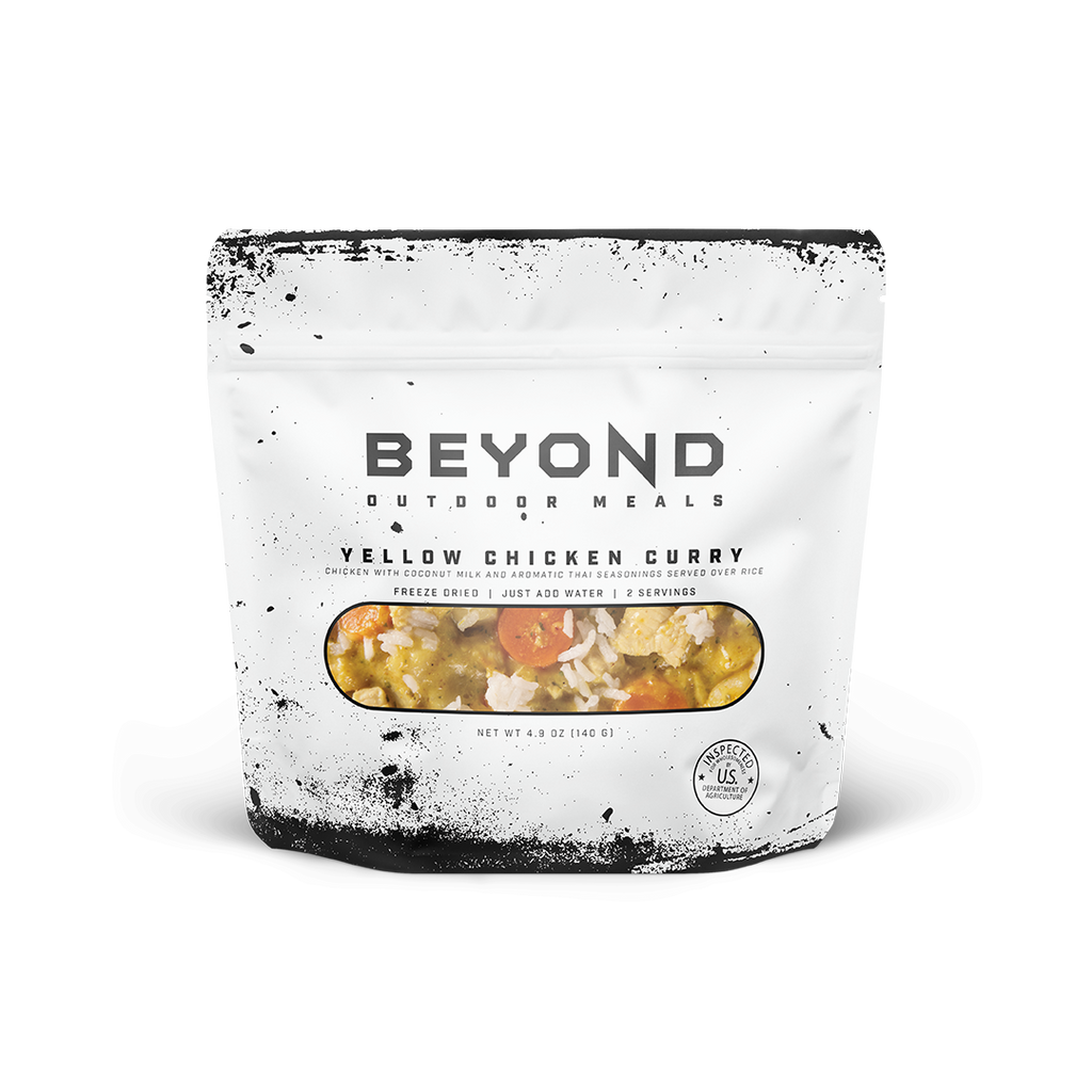 Yellow Chicken Curry pouch meal by Beyond Outdoor Meals.