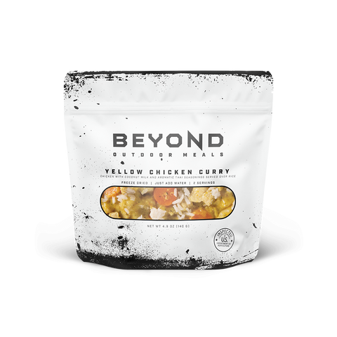 Image of Yellow Chicken Curry pouch meal by Beyond Outdoor Meals.