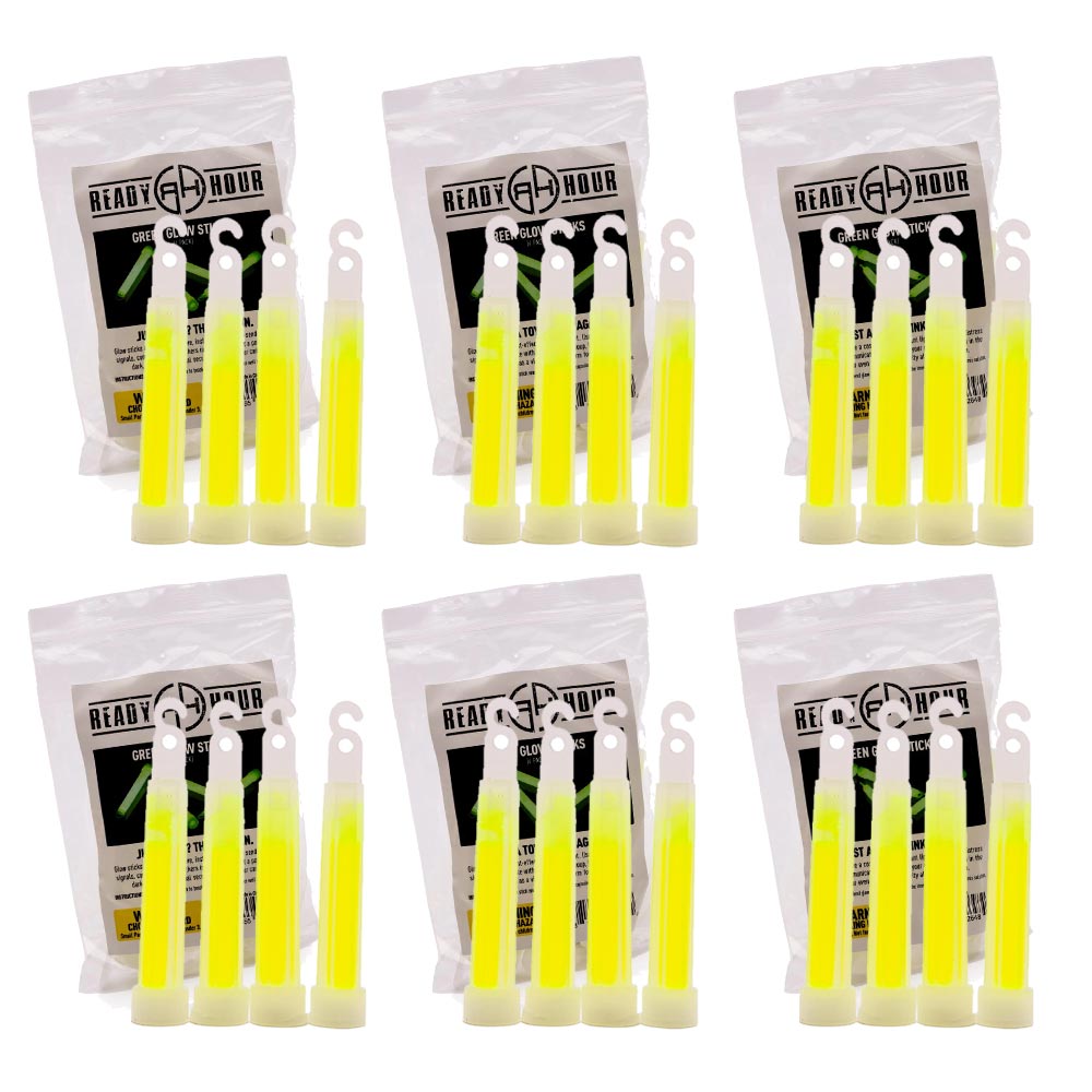 4" Green Light Glow Sticks (24 sticks, 6 packs)