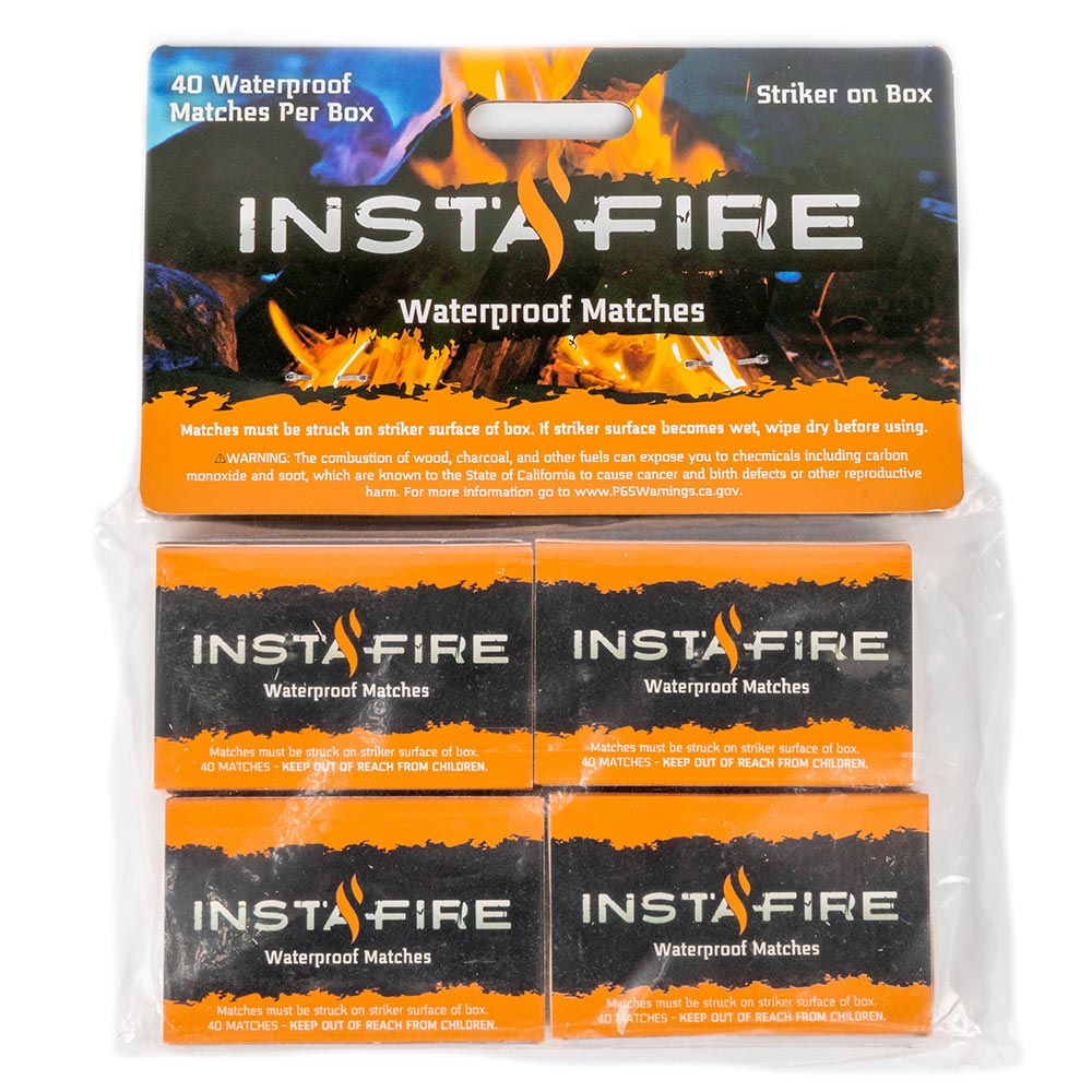 Waterproof Matches by InstaFire (Six 4-packs, total of 24 matchboxes)