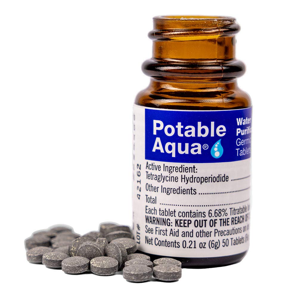 Drinking Water Treatment Tablets by Potable Aqua (50 germicidal tablets)