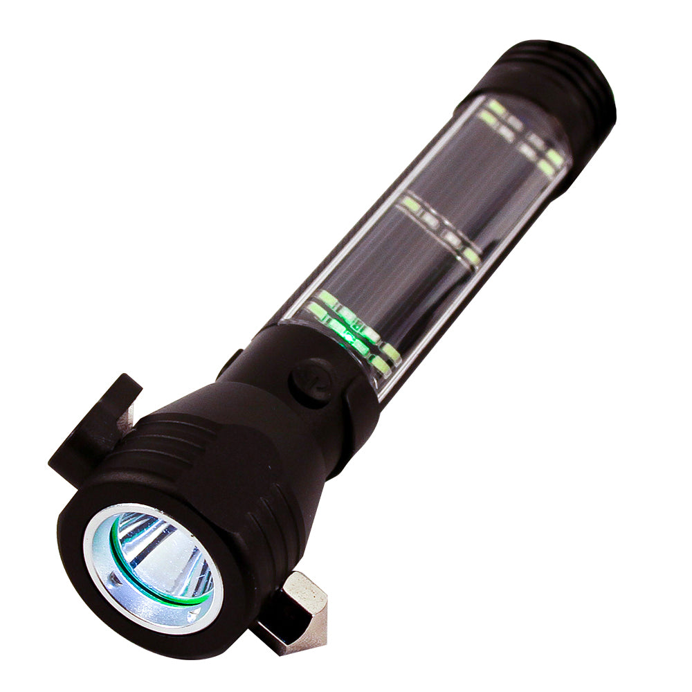 Roadside Rescue 9-IN-1 Multi-Function Solar Powered Flashlight / Survival  Tool