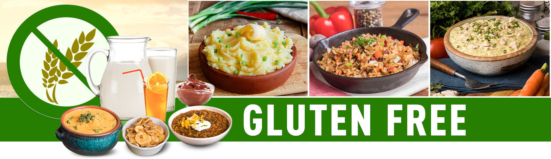 Gluten Free Emergency Food Storage - an assortment of gluten free emergency foods