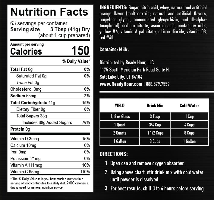 Orange Energy Drink Mix