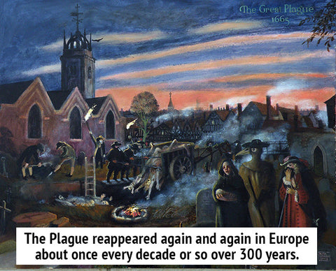 The Plague reappeared again and again in Europe about once every decade or so over 300 years.