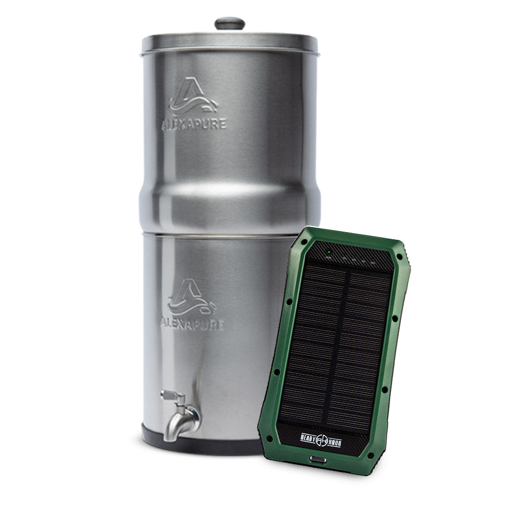Alexapure Pro Water Filtration System & Wireless Solar PowerBank Charger by Ready Hour