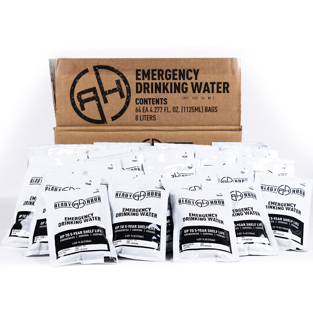 Emergency Water Pouch Case by Ready Hour (64 pouches) - Checkout