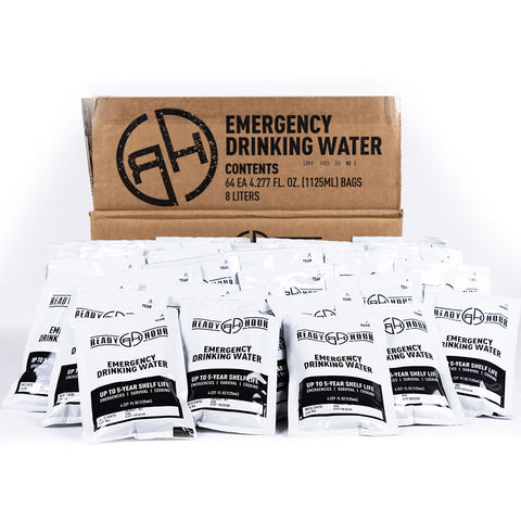 Image of Emergency Water Pouch Case by Ready Hour (64 pouches) - Checkout