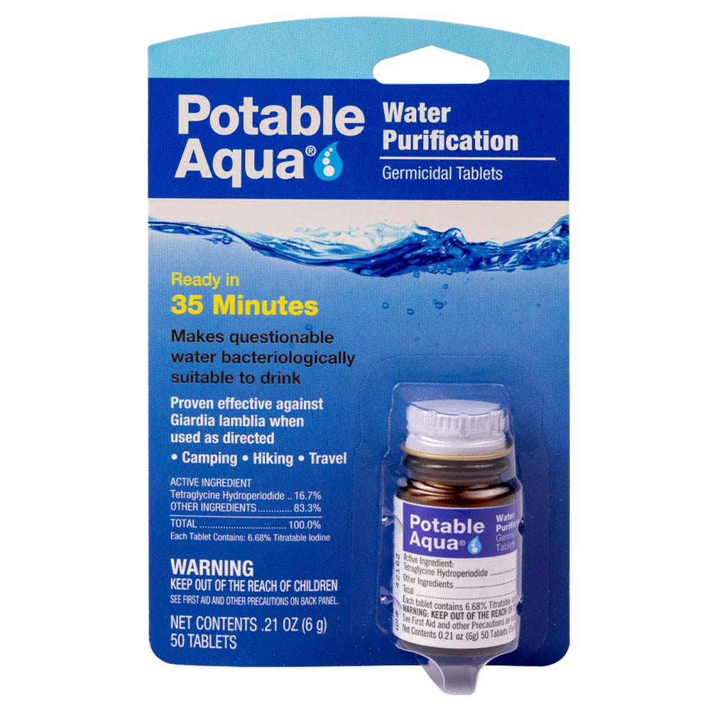 Drinking Water Treatment Tablets by Potable Aqua (50 germicidal tablets) - DM