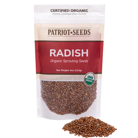 Image of Organic Radish Sprouting Seeds by Patriot Seeds (4 ounces)