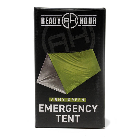 Image of Army Green Nylon Emergency Tent with Survival Whistle by Ready Hour - Survival Jack Exclusive Offer