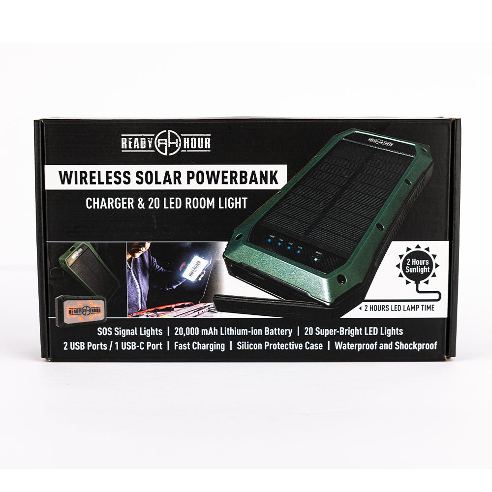Wireless Solar PowerBank Charger & 28 LED Room Light by Ready Hour - App Exclusive Offer